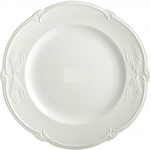 Rocaille Round Flat Dish, White