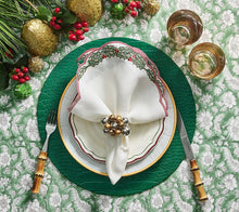 Load image into Gallery viewer, Garland Napkin in White, Red &amp; Green
