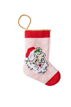 Load image into Gallery viewer, Vintage Santa in Pink by Smockingbird Bauble Stocking
