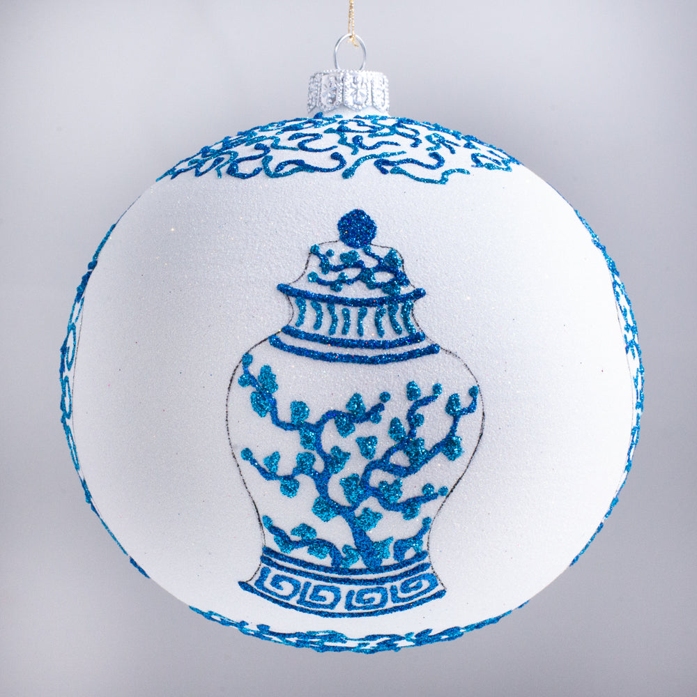 Blue & White Ball Ornament