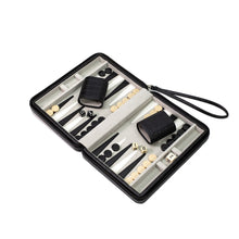 Load image into Gallery viewer, Travel Backgammon Set, Black Croc
