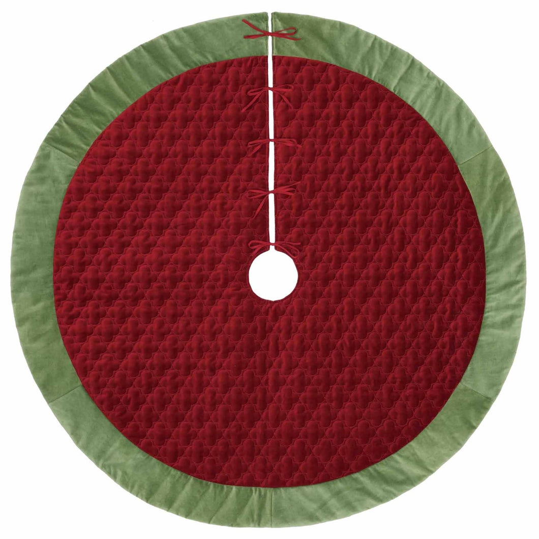 Clover and Crimson Velvet Treeskirt