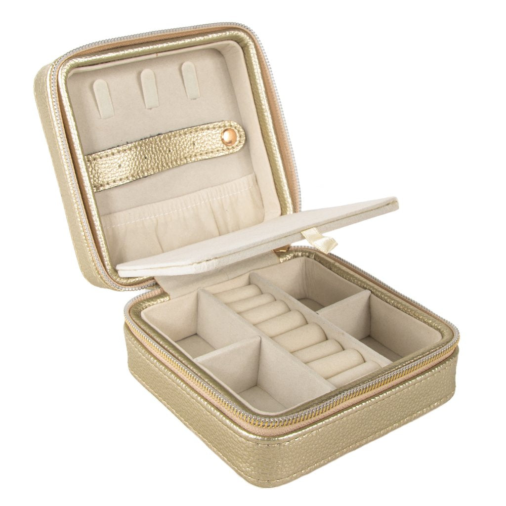 Leah Travel Jewelry Box, Gold