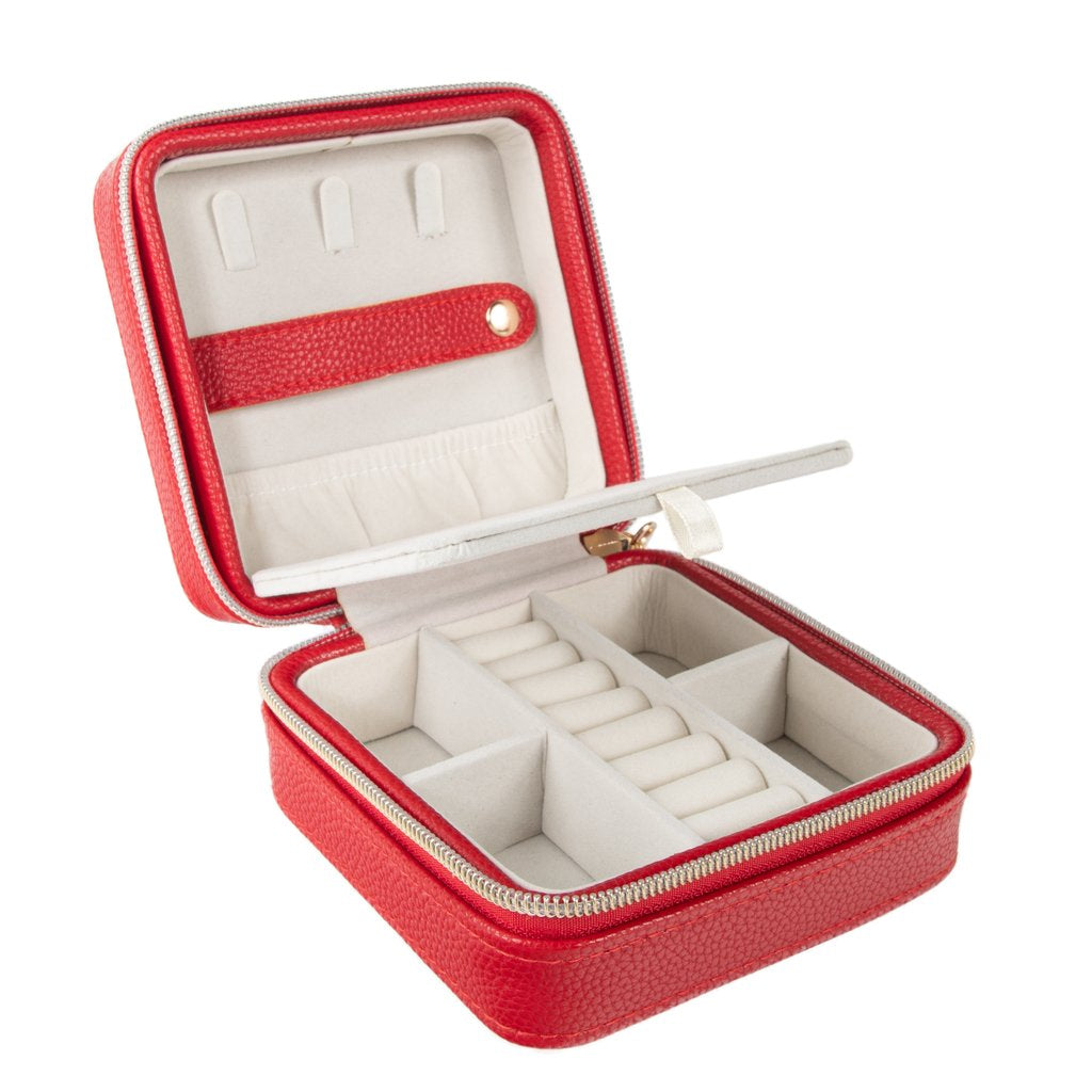 Leah Travel Jewelry Box, Red