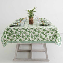 Load image into Gallery viewer, Dancing Artichokes Green Tablecloth, 60x 90
