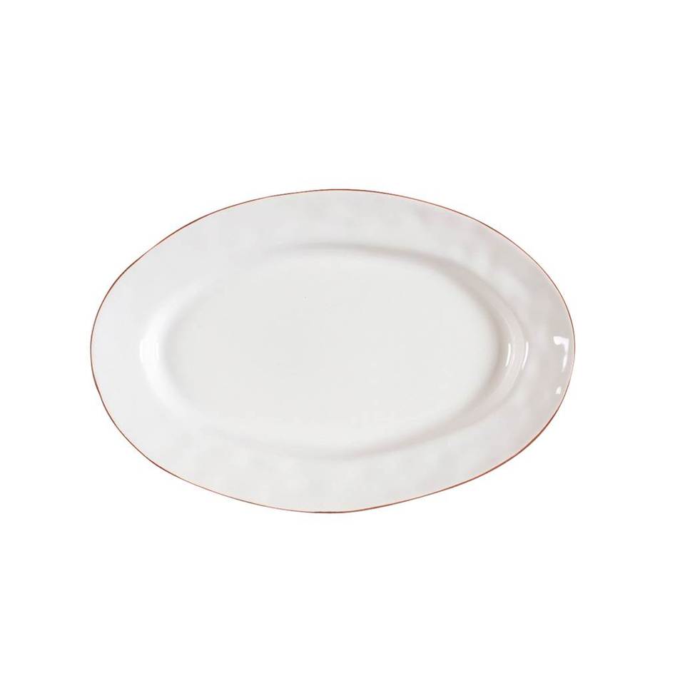 Cantaria Small Oval Platter, White