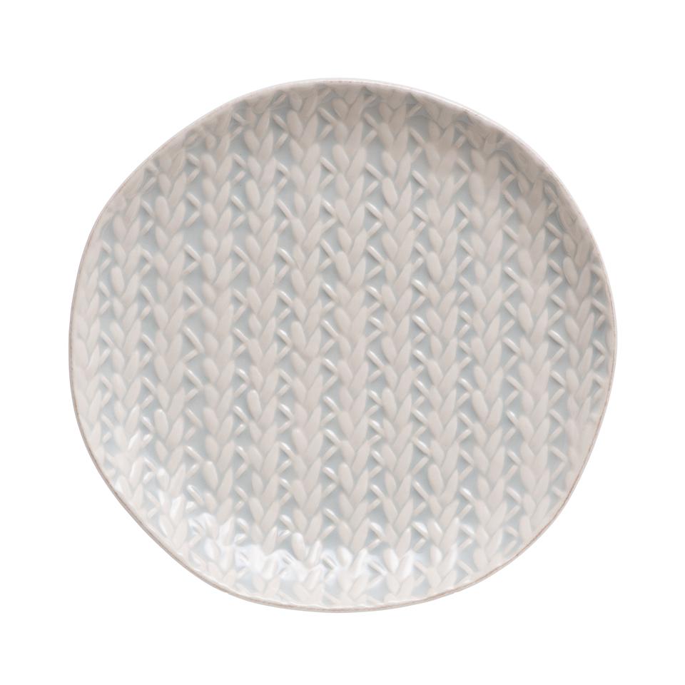 Cantaria Cable Weave Set of 4 Salad Plates, Sheer Blue