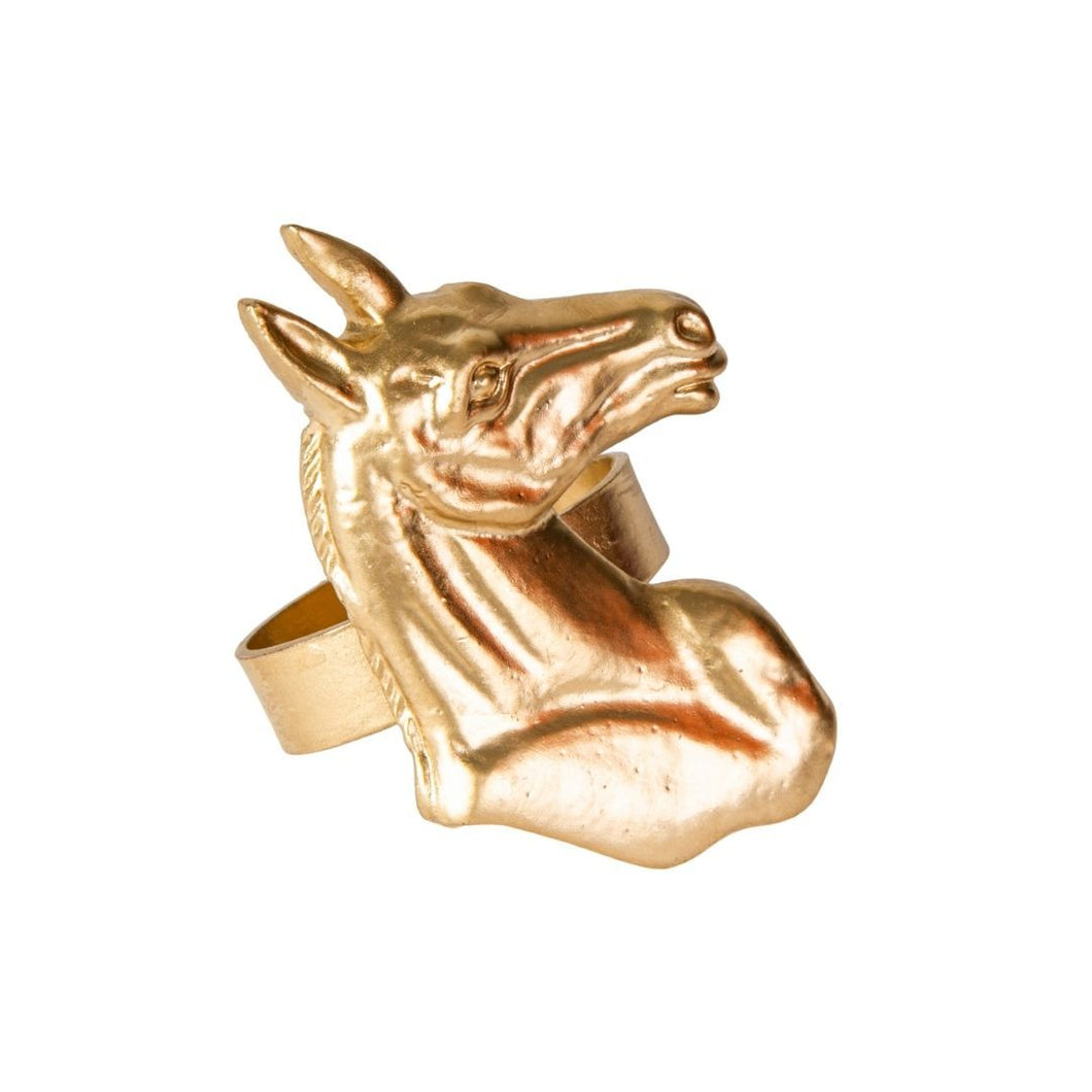 Block Horse Head Napkin Ring, Set of 4