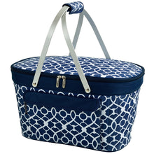 Load image into Gallery viewer, Collapsible Insulated Basket Cooler, Trellis Blue
