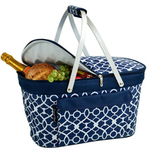 Load image into Gallery viewer, Collapsible Insulated Basket Cooler, Trellis Blue
