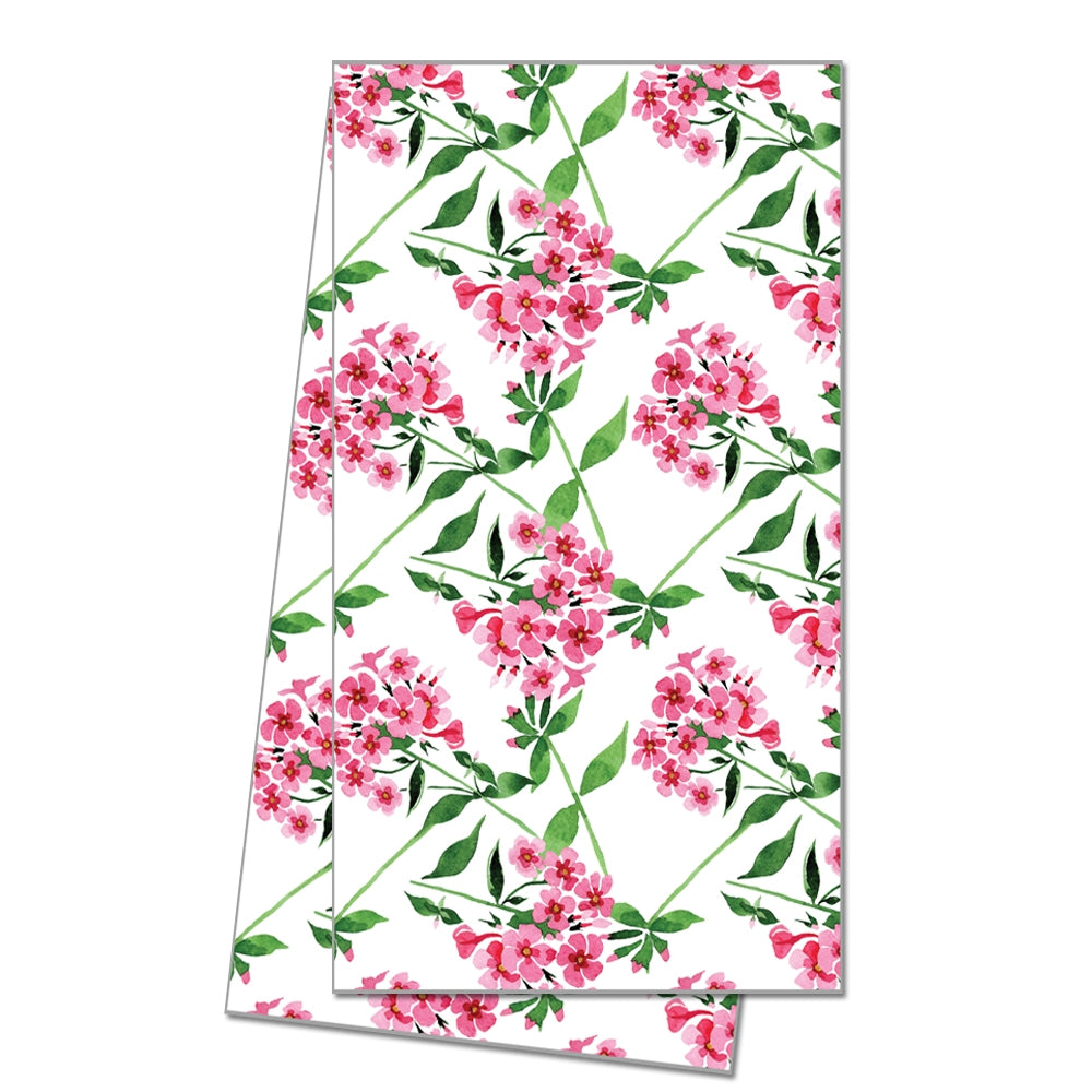 Pink Flowers Tea Towel