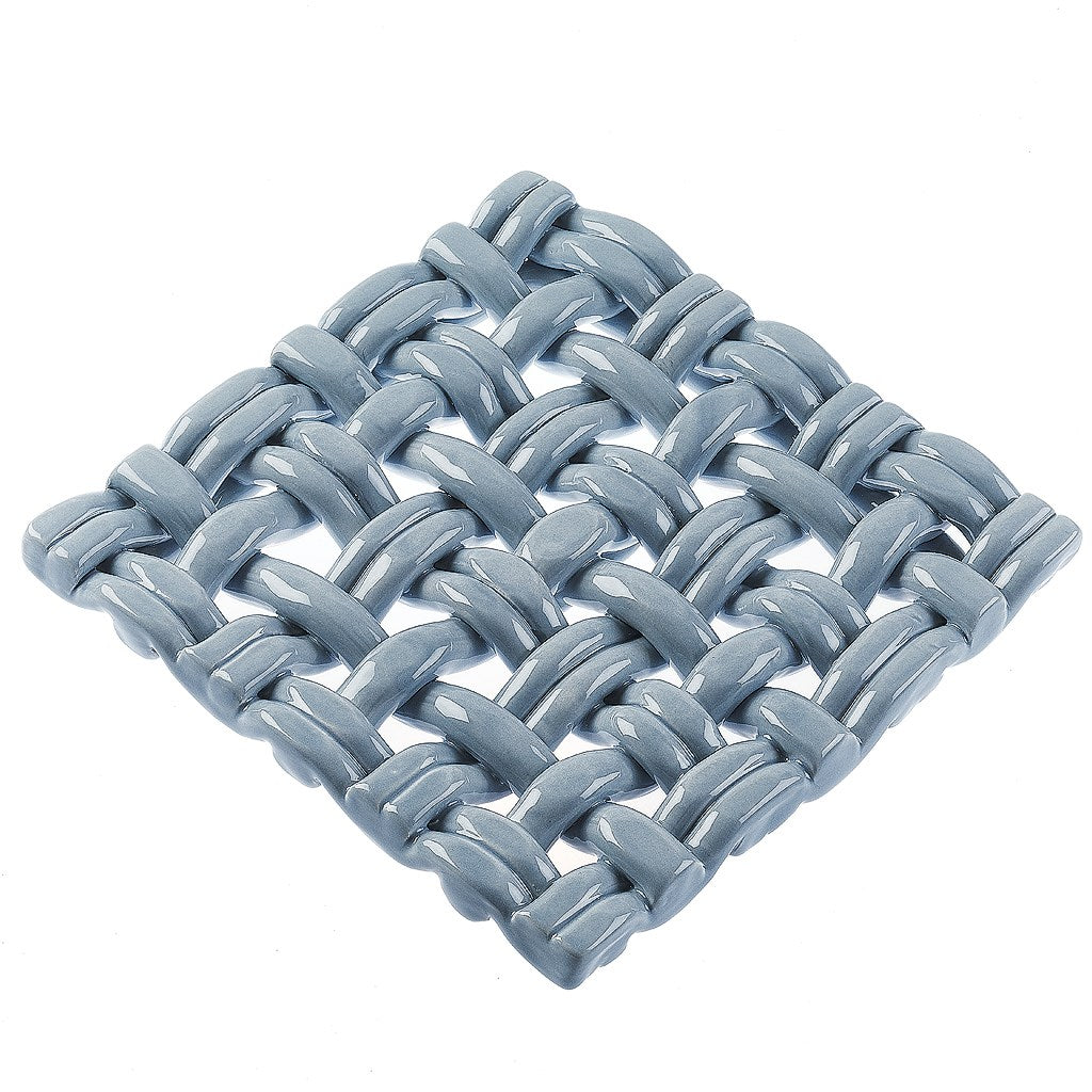 Hand Woven Square Trivet, Morning Sky