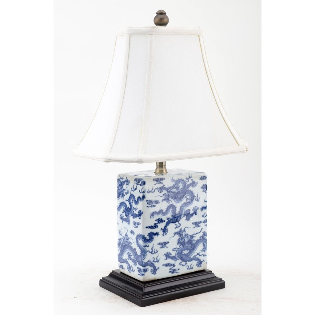 Blue Dragon Porcelain Box Shape Lamp