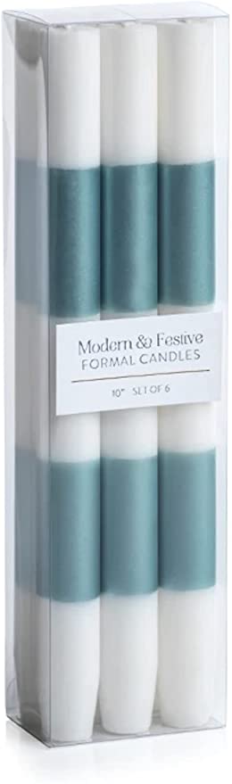 Modern & Festive Light Blue Formal Candles, Set of 6