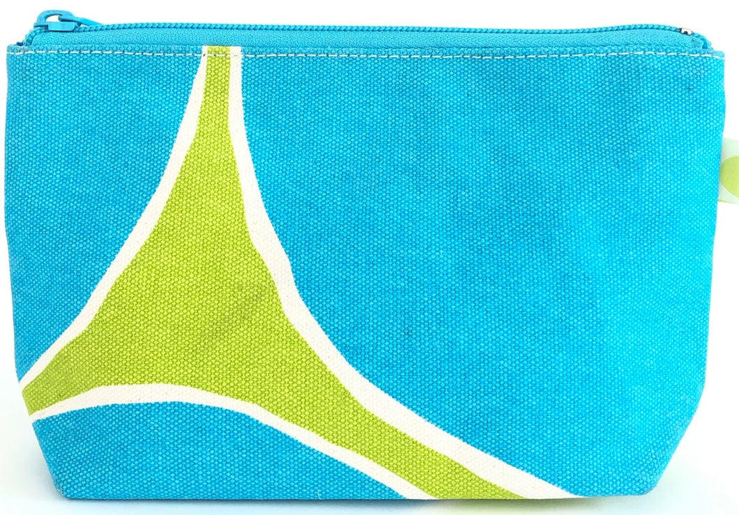 Turquoise & Lime Hoop Travel Pouch, Sm