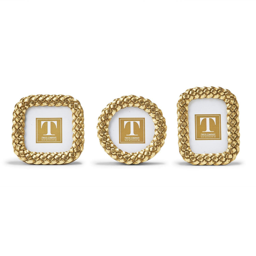 Round Braided Gold Frame, 3x3