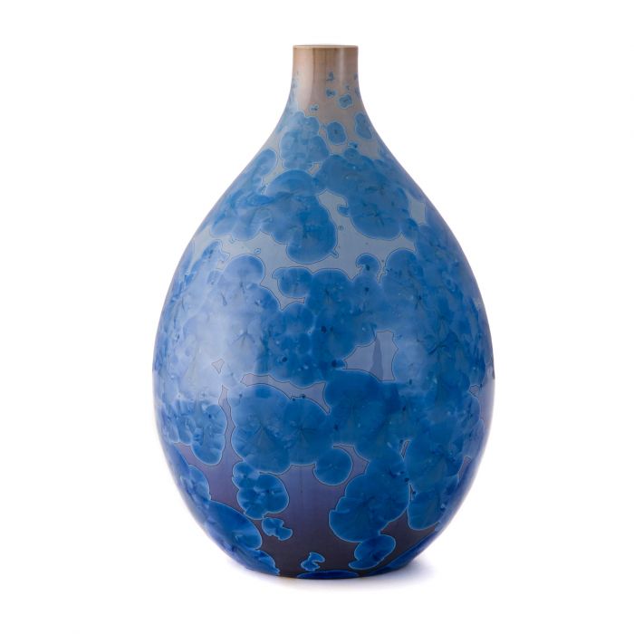 Medium Crystalline Teardrop Vase, Cobalt