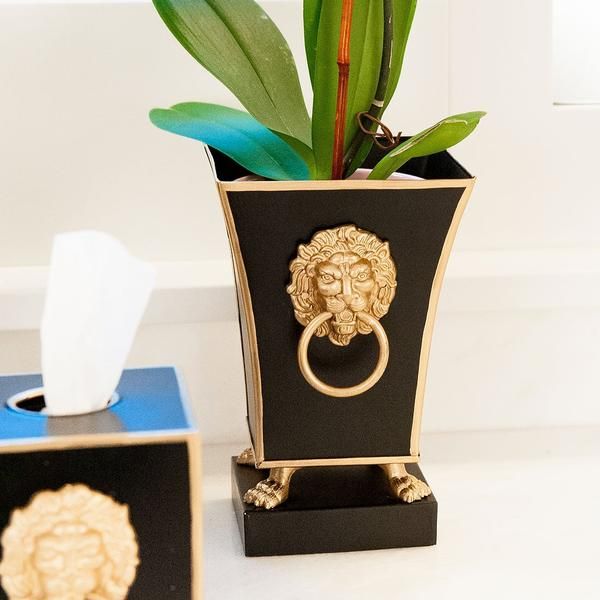 Jaye's Paws & Claws Black Fluted Cachepot