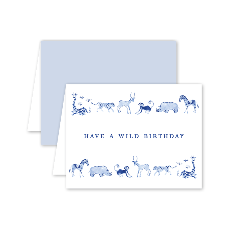 Blue Safari Birthday Card
