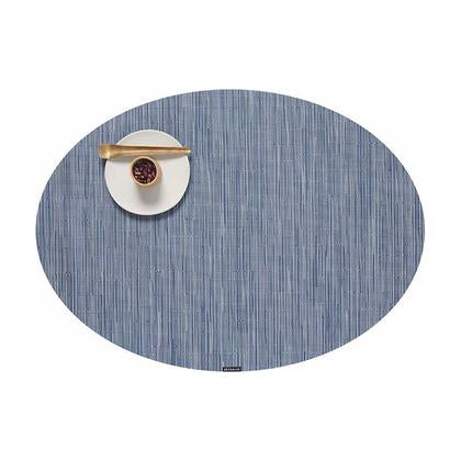 Oval Bayweave Placemat, Blue Jean