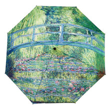 Load image into Gallery viewer, Folding Travel Umbrella, Van Gogh Irises
