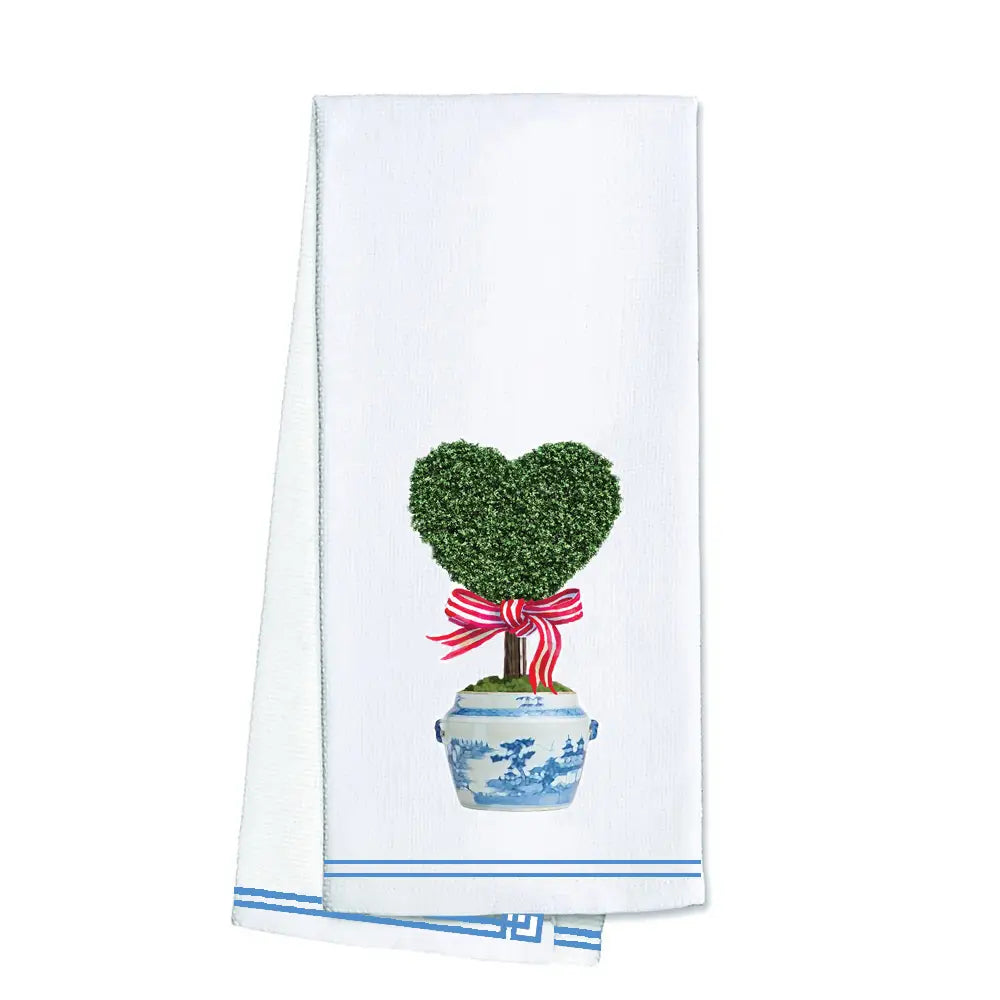 Heart Topiary Tea Towel