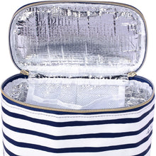 Load image into Gallery viewer, Lunch Tote, Navy Painted Stripe
