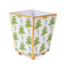 Load image into Gallery viewer, Lemon Trees Enameled Square Cachepot, 6&quot;
