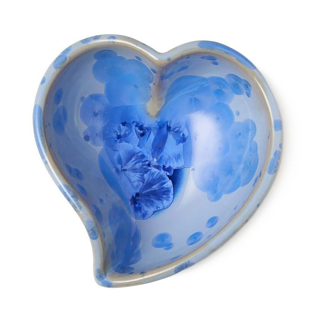 Small Crystalline Twist Heart Bowl, Cobalt