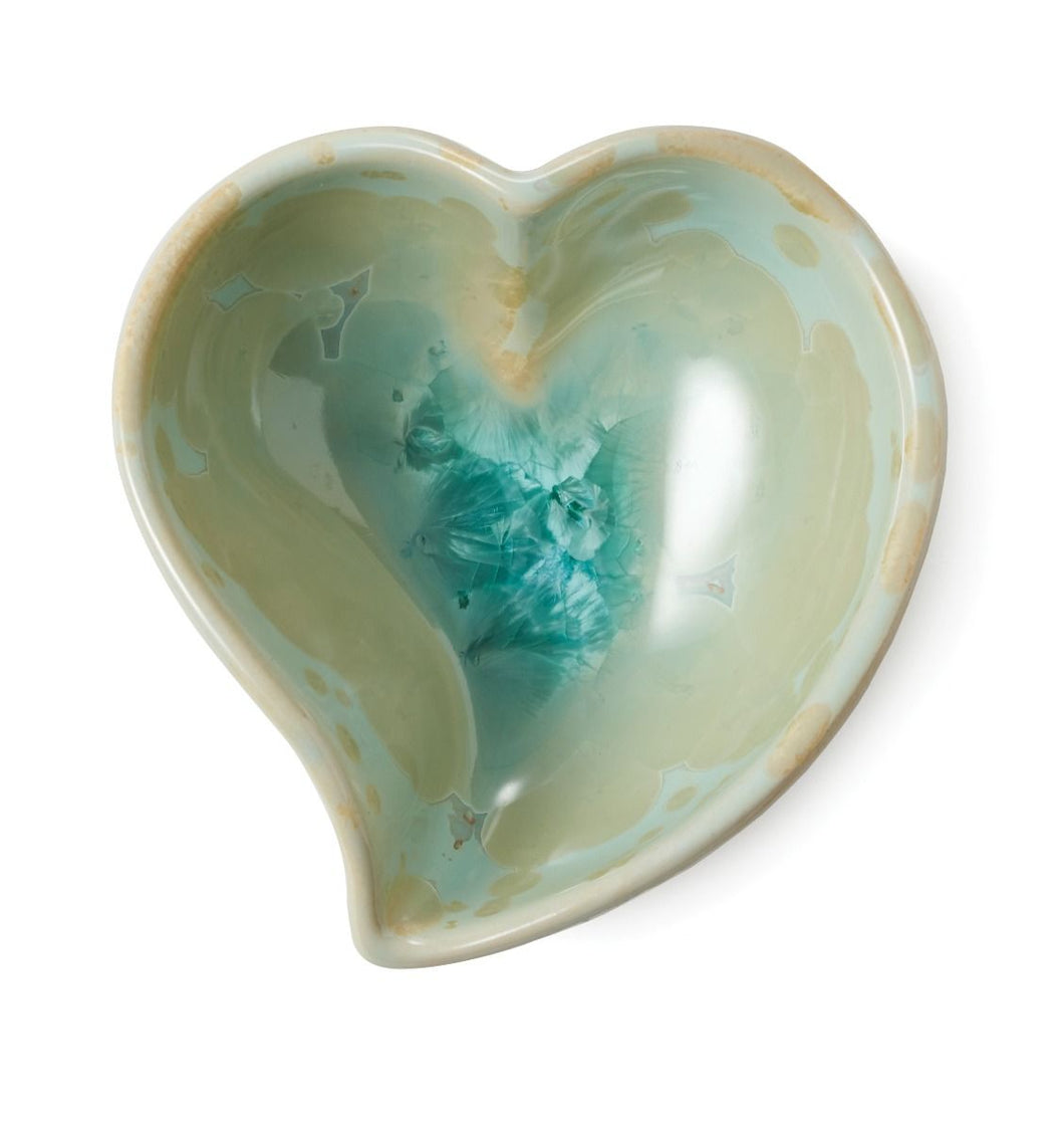 Small Crystalline Twist Heart Bowl, Jade