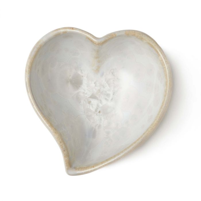 Small Crystalline Twist Heart Bowl, Candent White