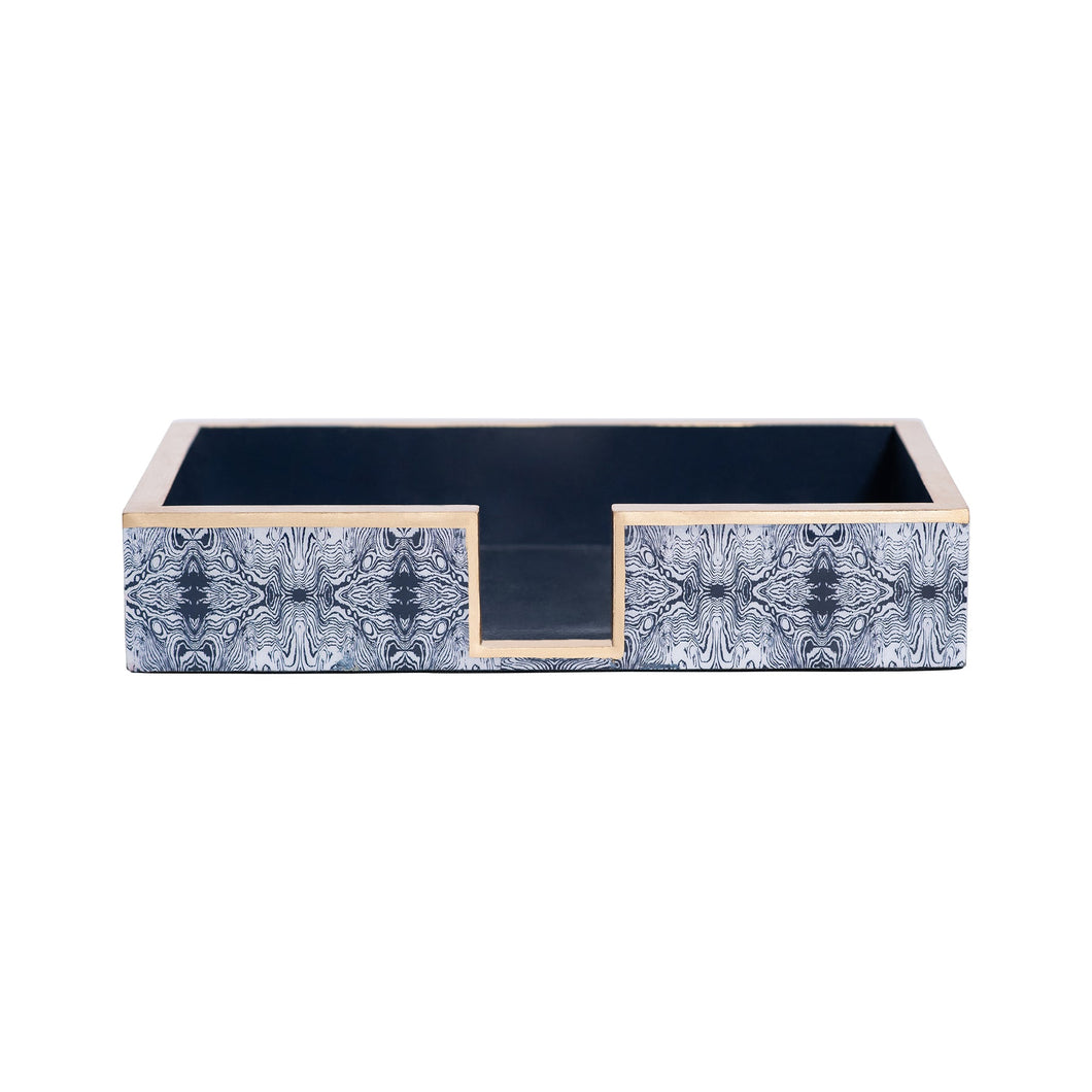 Faux Bois Blue Amelia Guest Towel Tray
