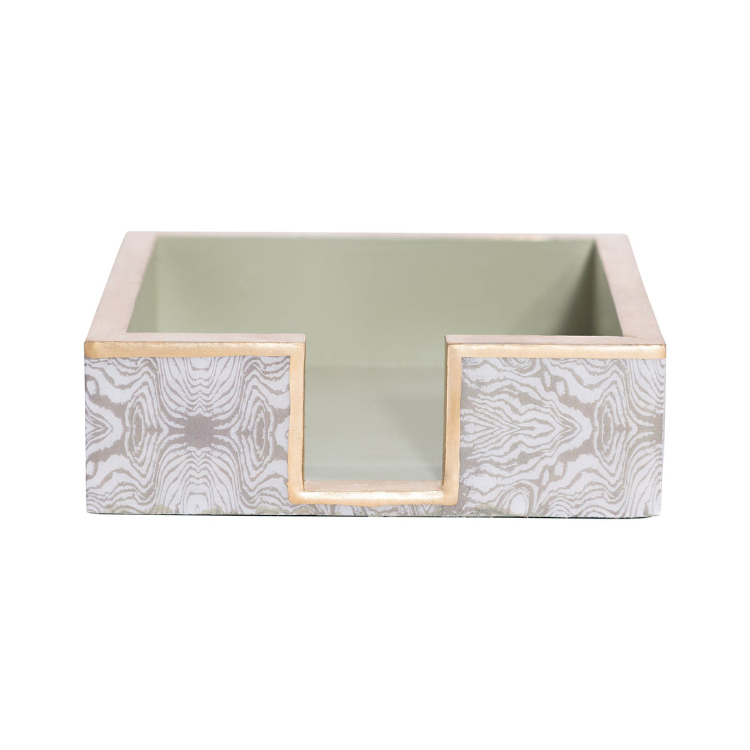 Faux Bois Taupe Amelia Cocktail Napkin Tray