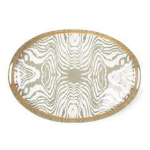 Load image into Gallery viewer, Faux Bois Enameled Oval Tray
