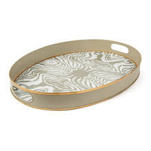 Load image into Gallery viewer, Faux Bois Enameled Oval Tray
