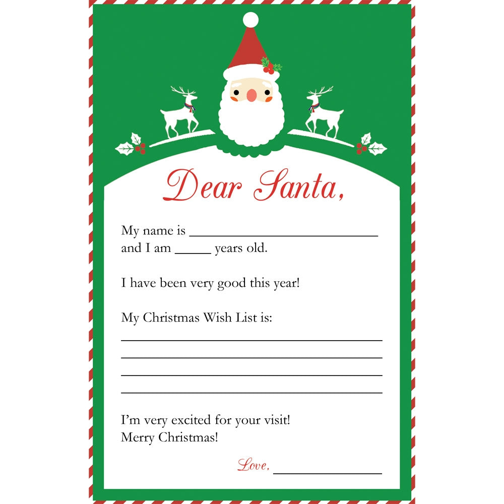 Letter to Santa Fill-in-the-Blank Card