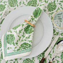 Load image into Gallery viewer, Dancing Artichokes Green Tablecloth, 60x 90

