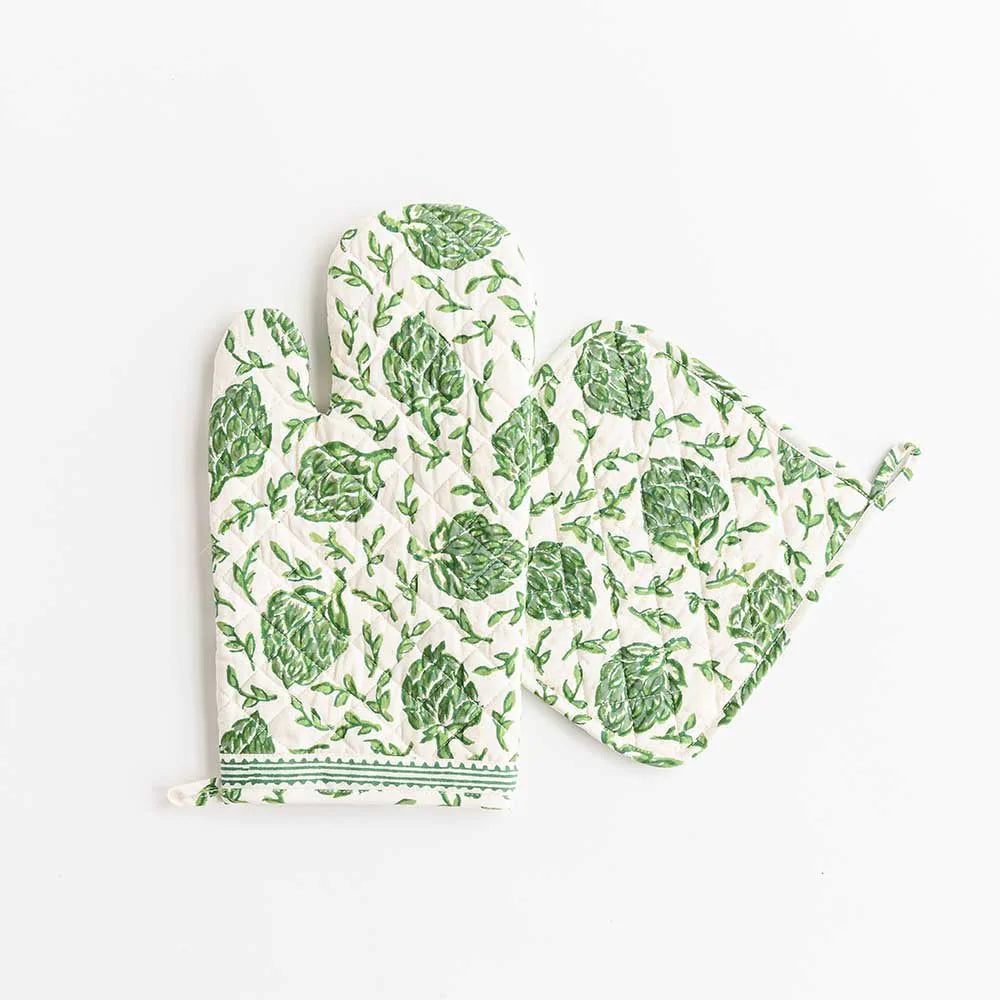 Dancing Artichokes Oven Mitt Set