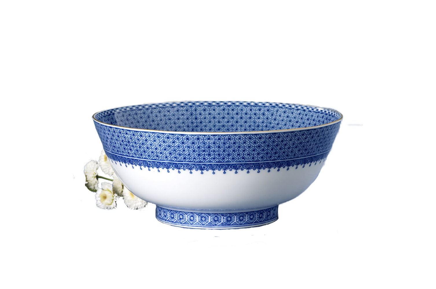 Mottahedeh Blue Lace Salad Bowl - Thumbnail 5