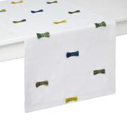 Load image into Gallery viewer, Bora Bora Runner, Blue-Green Bows on White, 16&quot;x 90&quot;
