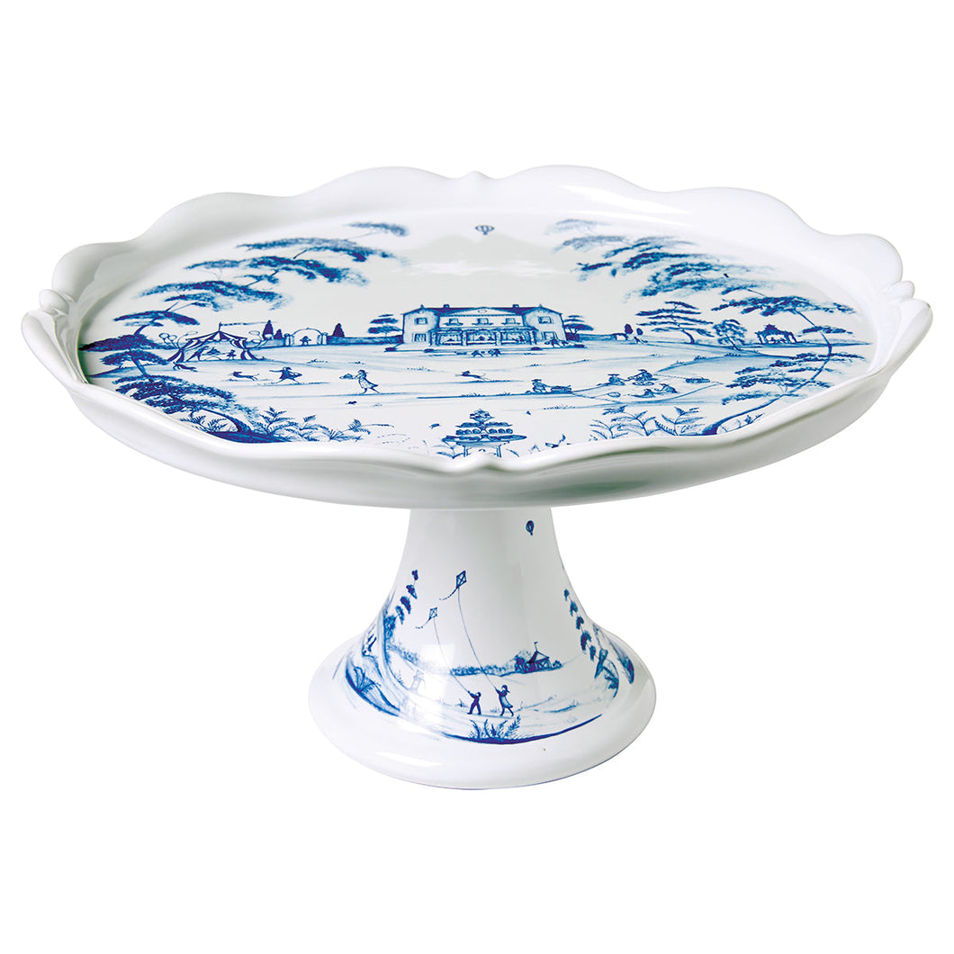 Country Estate Cake Stand, Delft Blue