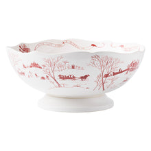 Load image into Gallery viewer, Country Estate Winter Frolic Ruby 13&quot; Centerpiece Bowl
