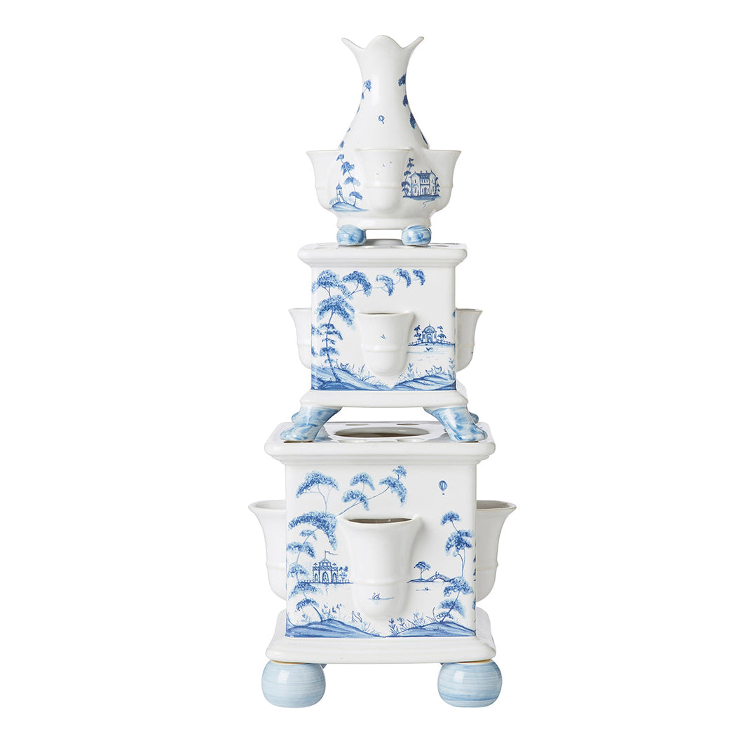 Country Estate Tulipiere Tower Set of 3, Delft Blue