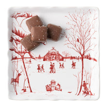 Load image into Gallery viewer, Country Estate Winter Frolic Ruby &quot;Mr. &amp; Mrs. Claus&quot; Sweets Tray
