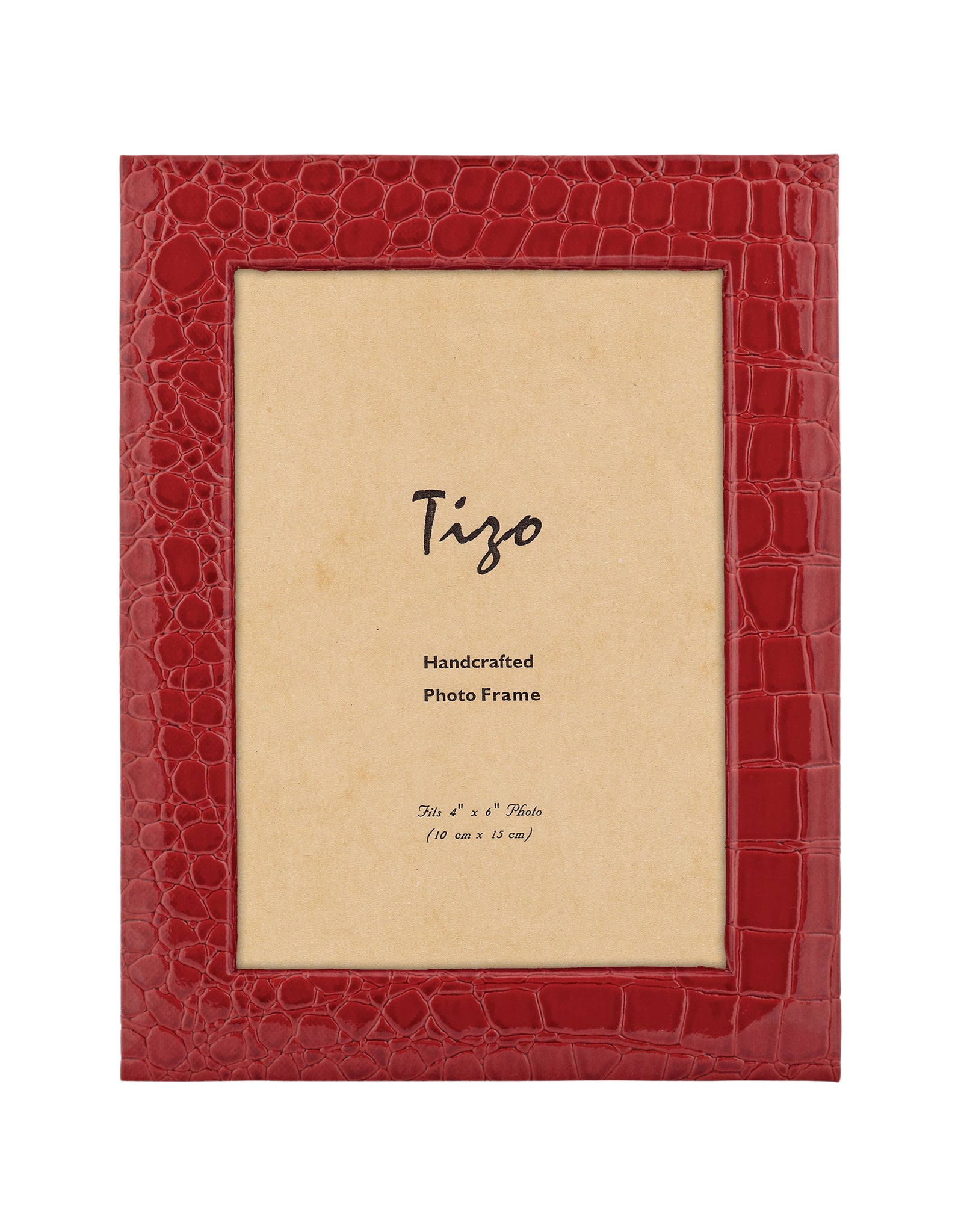 Patent Crocodile Frame, Red