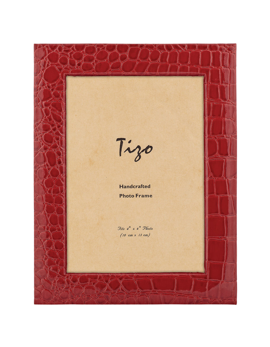Patent Crocodile Frame, Red