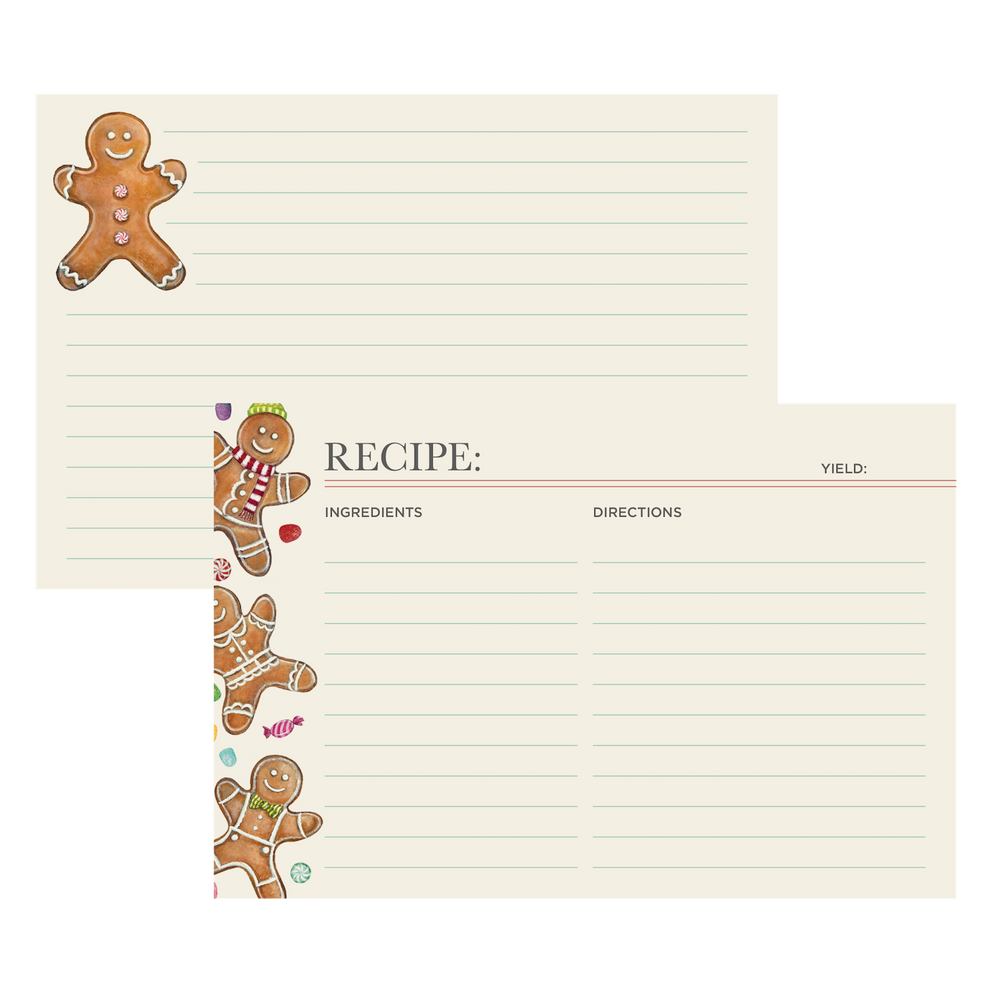Gingerbread Man Recipe Card, Set of 12