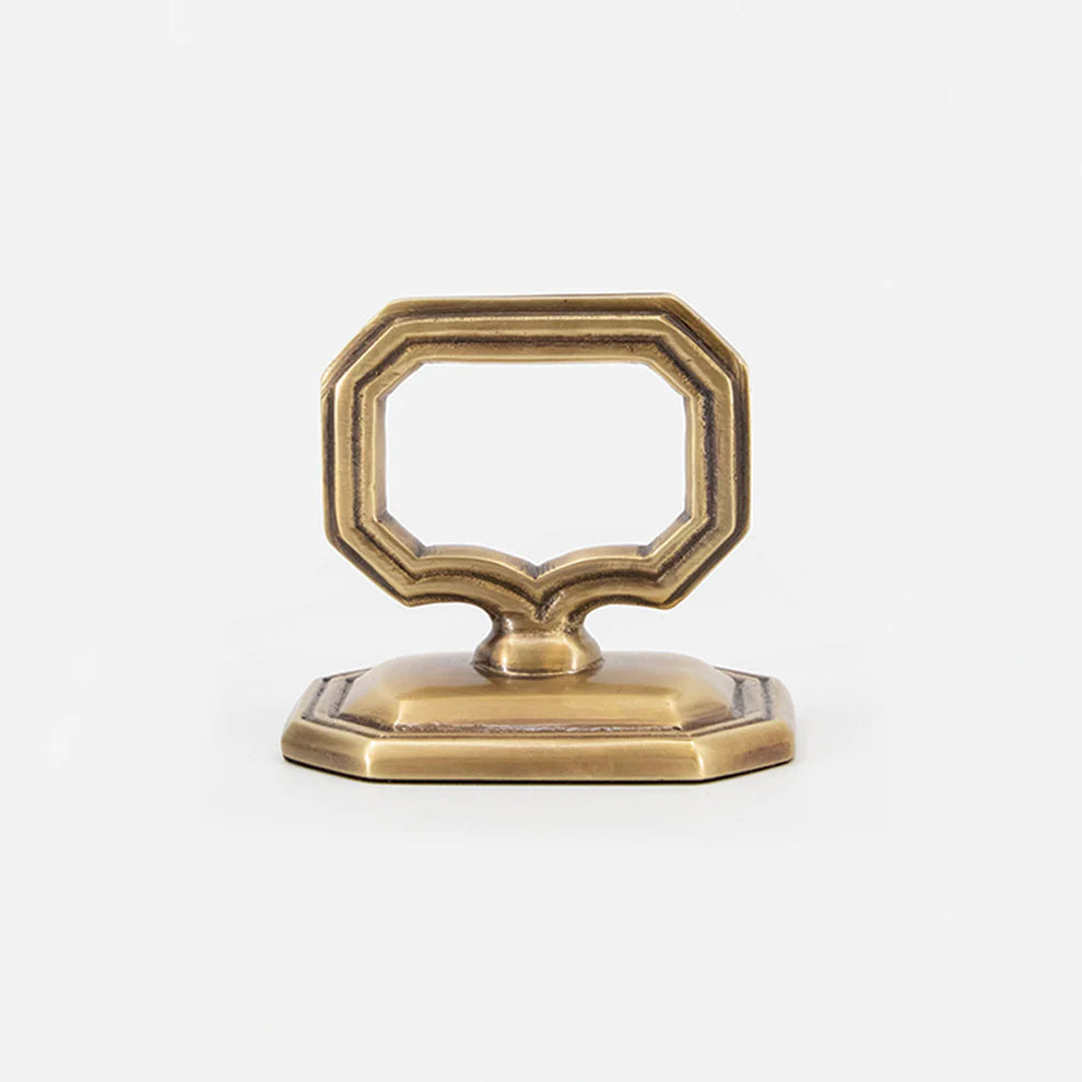 Napkin Ring with Place Card Holder, Brass