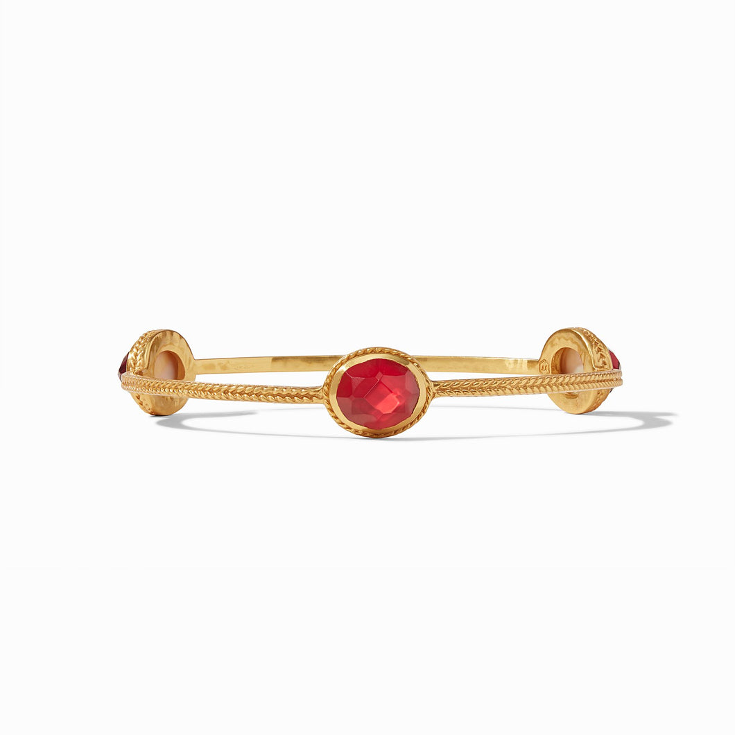 Iridescent Ruby Red Calypso Bangle, M