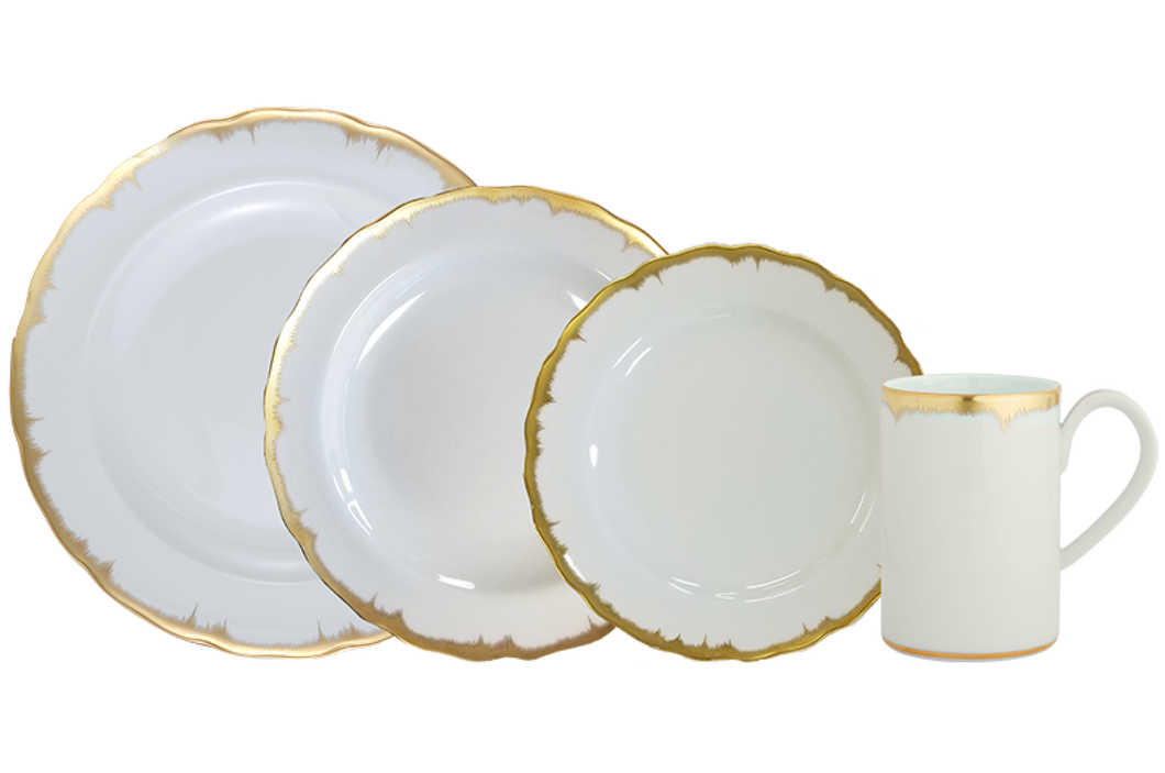 Chelsea Feather Gold 4pc Place Setting
